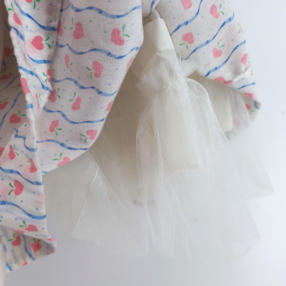 Vintage 4T Handmade Cottage Core Pinafore Dress Pockets Lace Rosette Petticoat - Picture 11 of 16